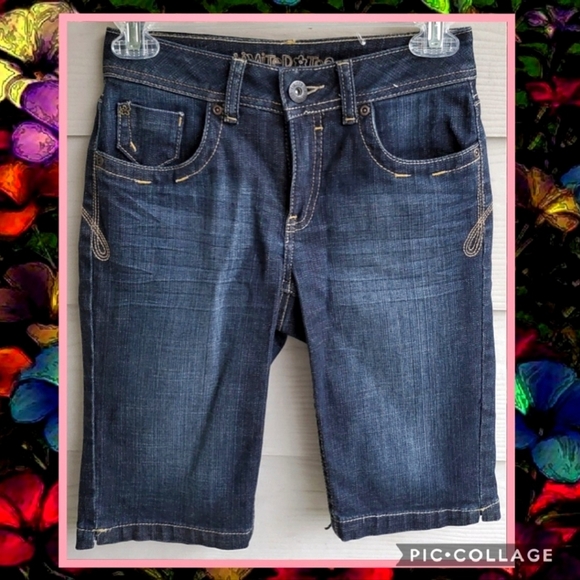 Limited Too Other - Limited Too 14 Slim Indigo Denim Dark Wash 5-pocket Fitted Bermuda Shorts